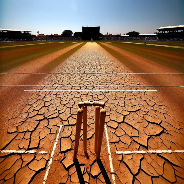 Dry cricket pitch