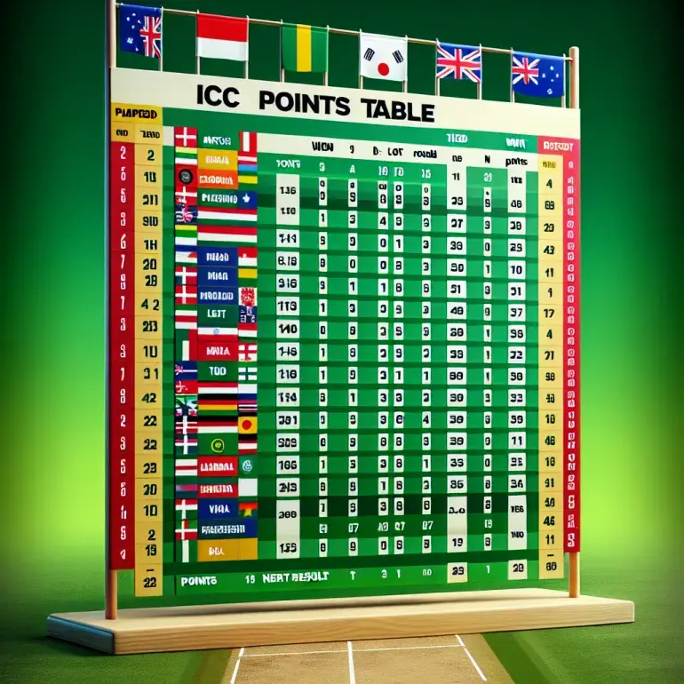 Icc points table 2022